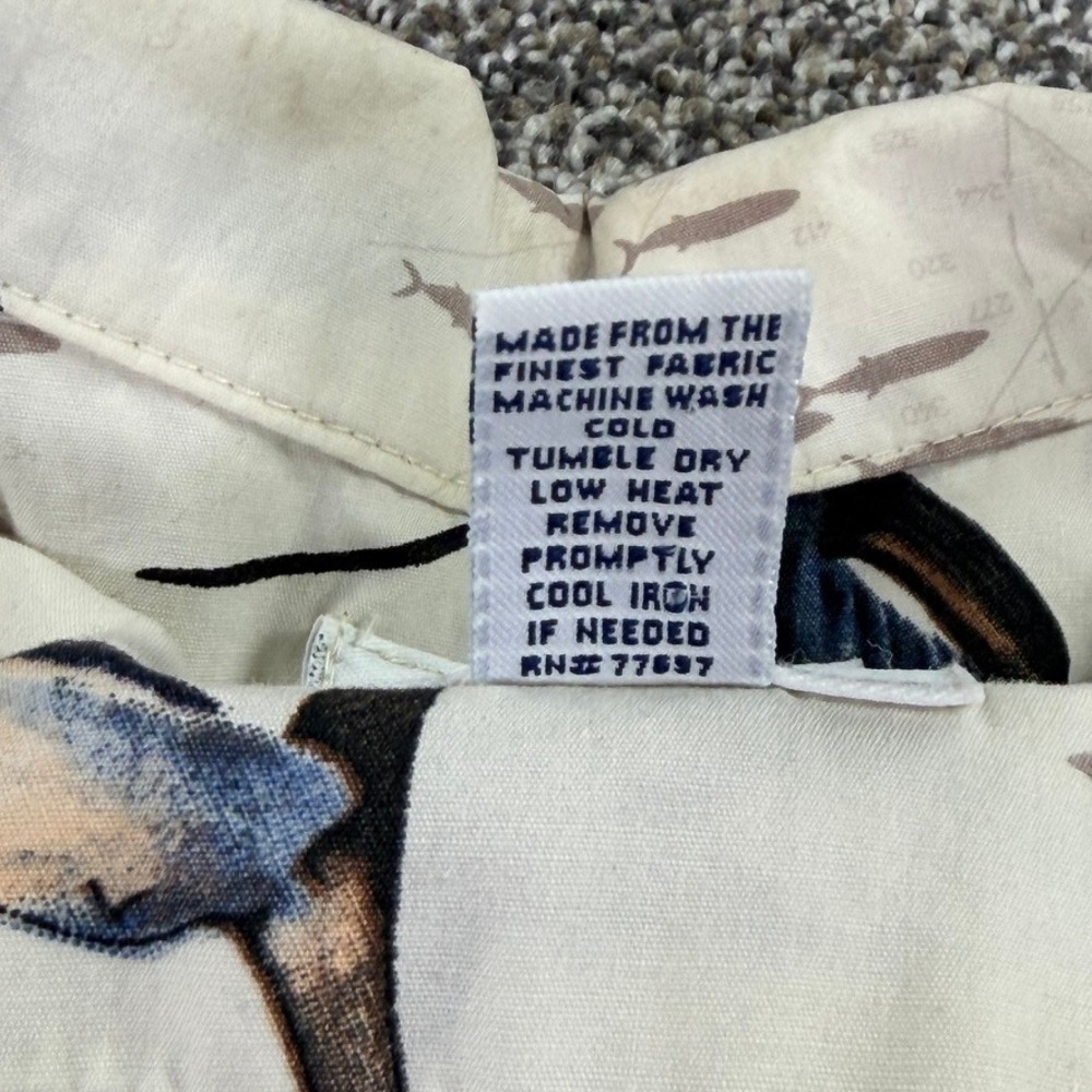 Guy Harvey AFTCO Bluewater Marlin Fish Button Up Shirt Mens Medium Short Sleeve - Picture 8 of 12